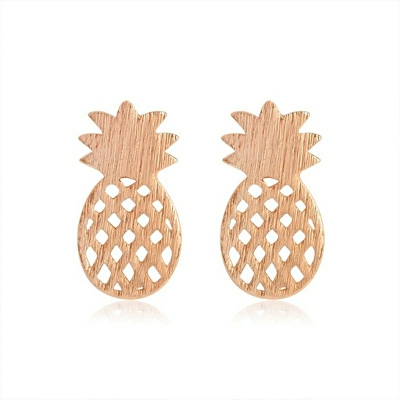 Jewelry - Rose Gold Pineapple Earrings